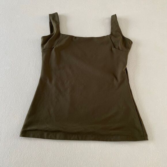 Free People Intimately Tank Top XS Olive Green Square Neck Seamless Stretch Cami - Picture 1 of 6